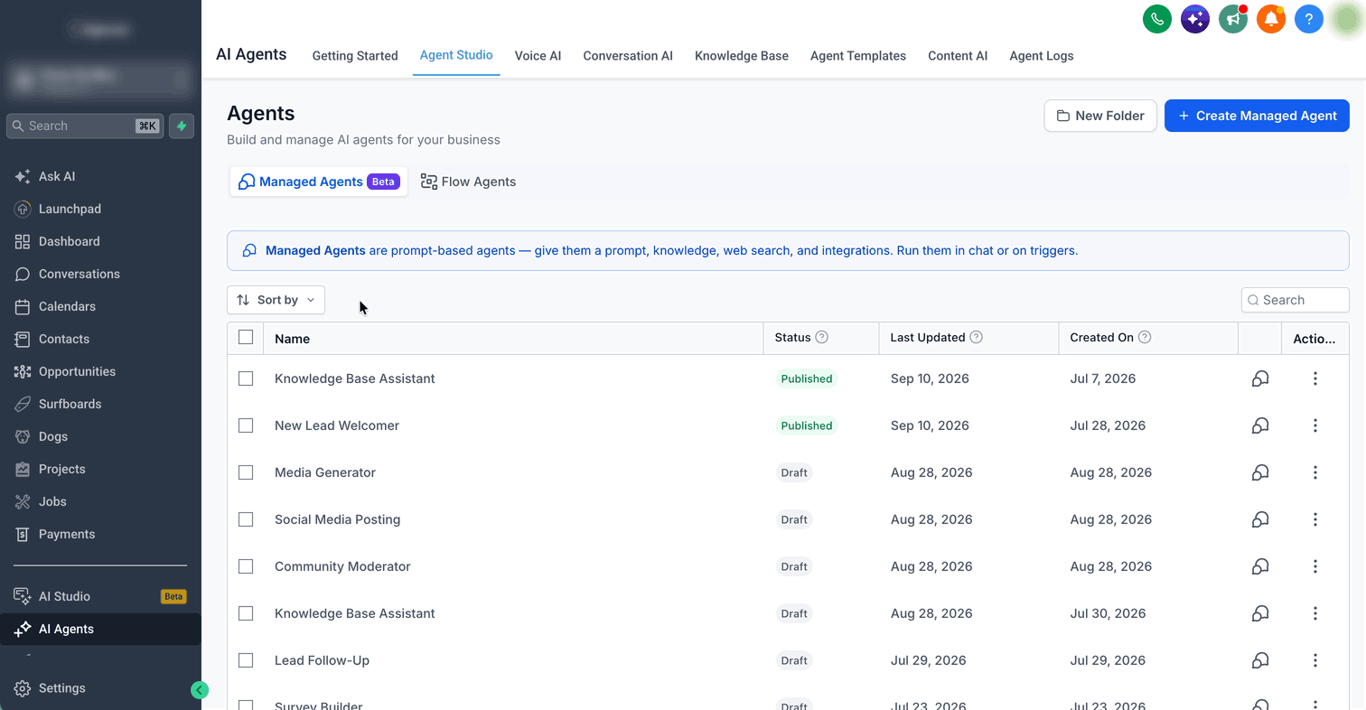 How to Unpublish a Managed Agent – Screenshot