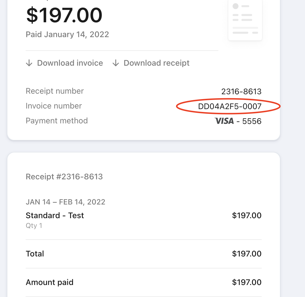 How to Upgrade or Downgrade a SaaS Plan for a Location – Invoice number used to locate the Stripe customer
