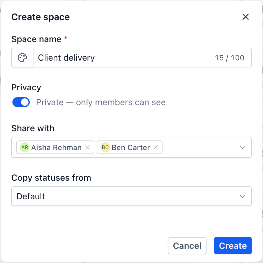 Introduction to Project Management – Create a Space