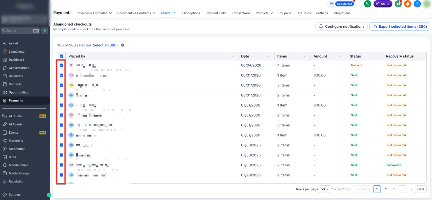 Manage and Export Abandoned Checkouts – How to Export Abandoned Checkout Records