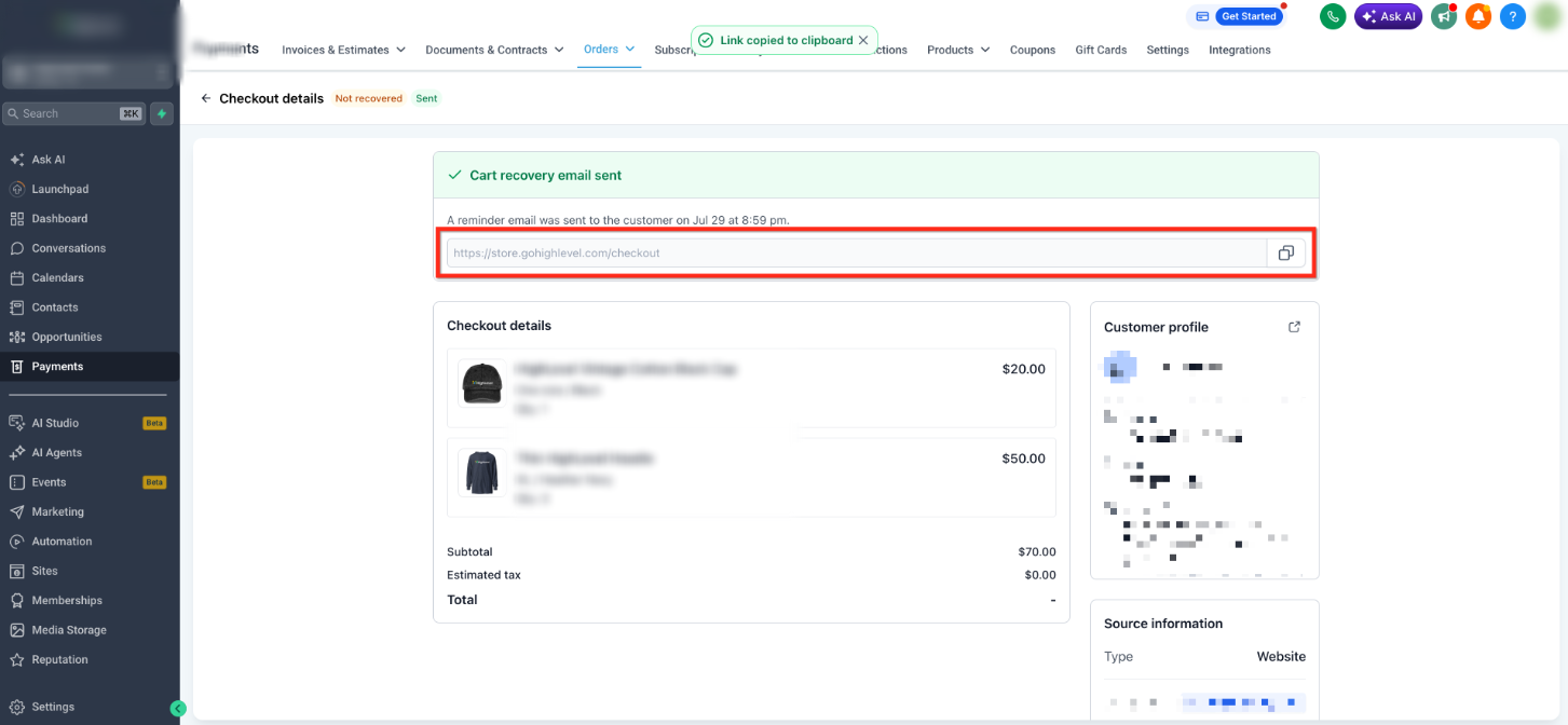 Manage and Export Abandoned Checkouts – How to Share Recovery Links