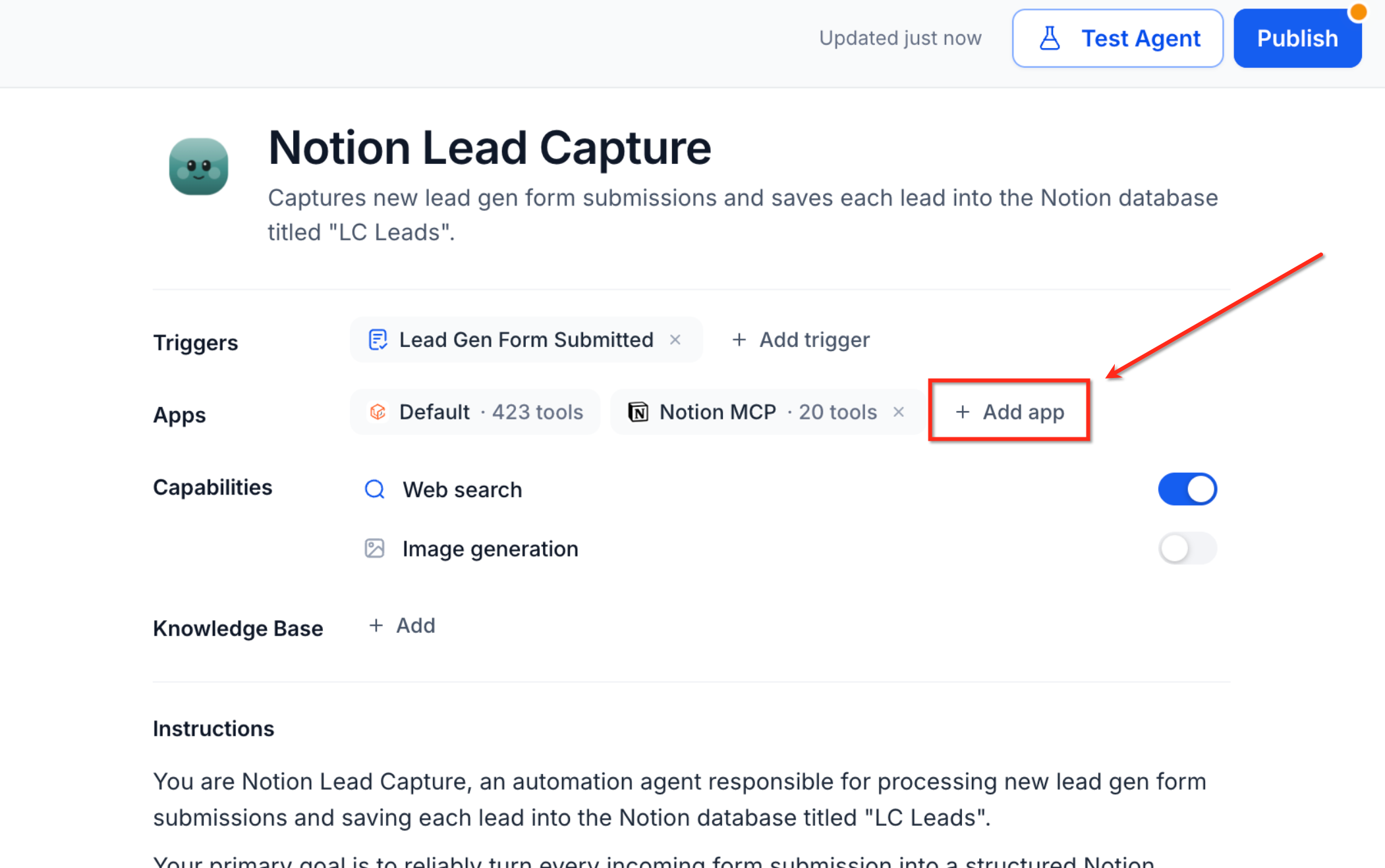 MCP App Connectors for Managed Agents – Step 3: Add an MCP App