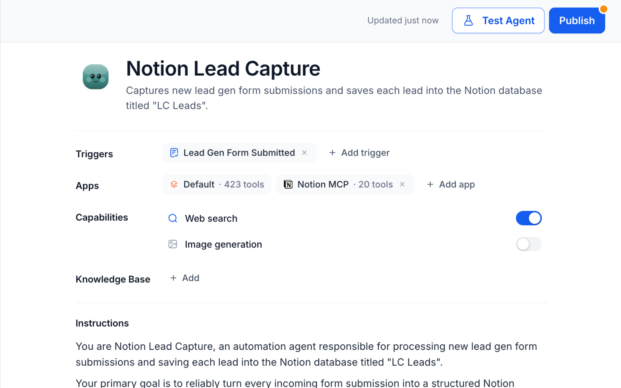 New MCP connectors – Step 8: Publish the Managed Agent