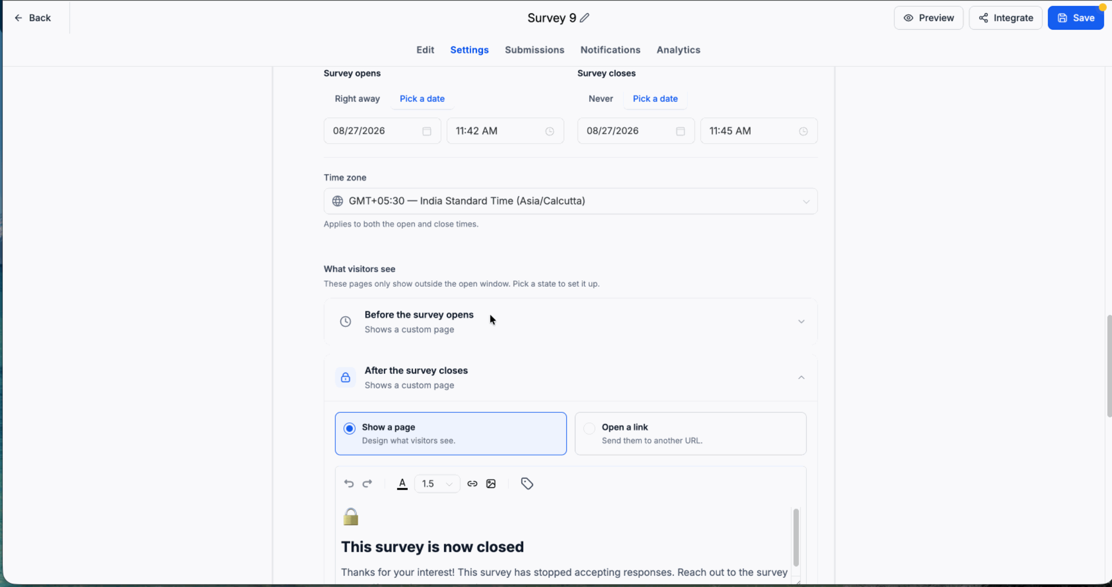 Schedule Form, Survey & Quiz Availability with Custom Open & Expiry Experiences – After the Form, Survey, or Quiz Closes