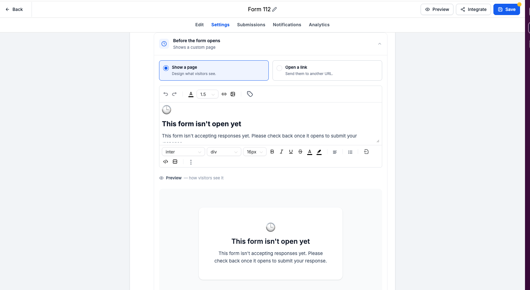 Schedule Form, Survey & Quiz Availability with Custom Open & Expiry Experiences – Before the Form, Survey, or Quiz Opens