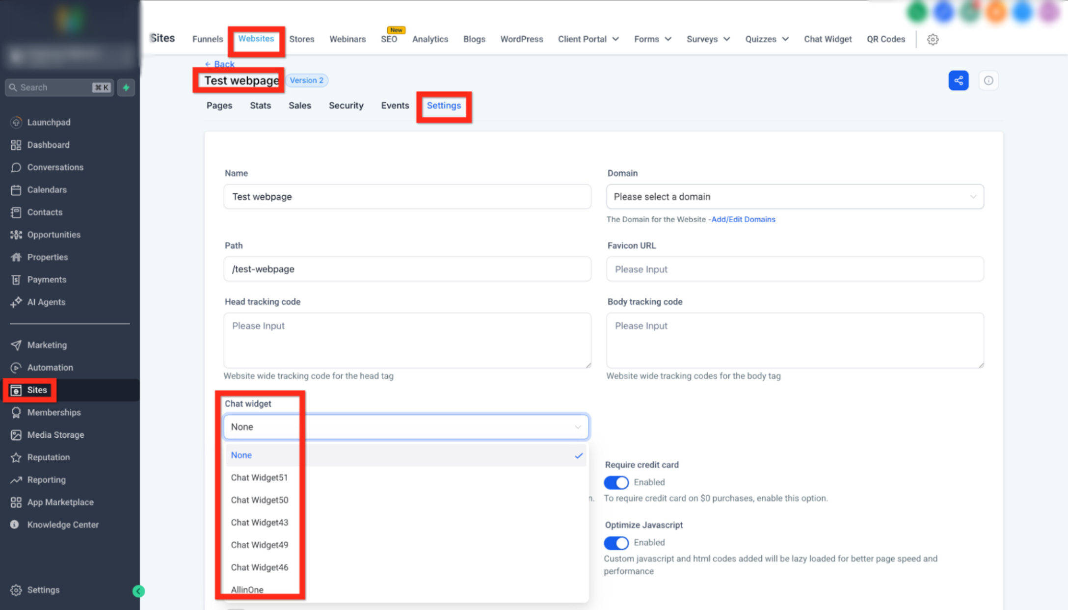 Setup Live Chat Widget – Deploy Live Chat Widget via Settings