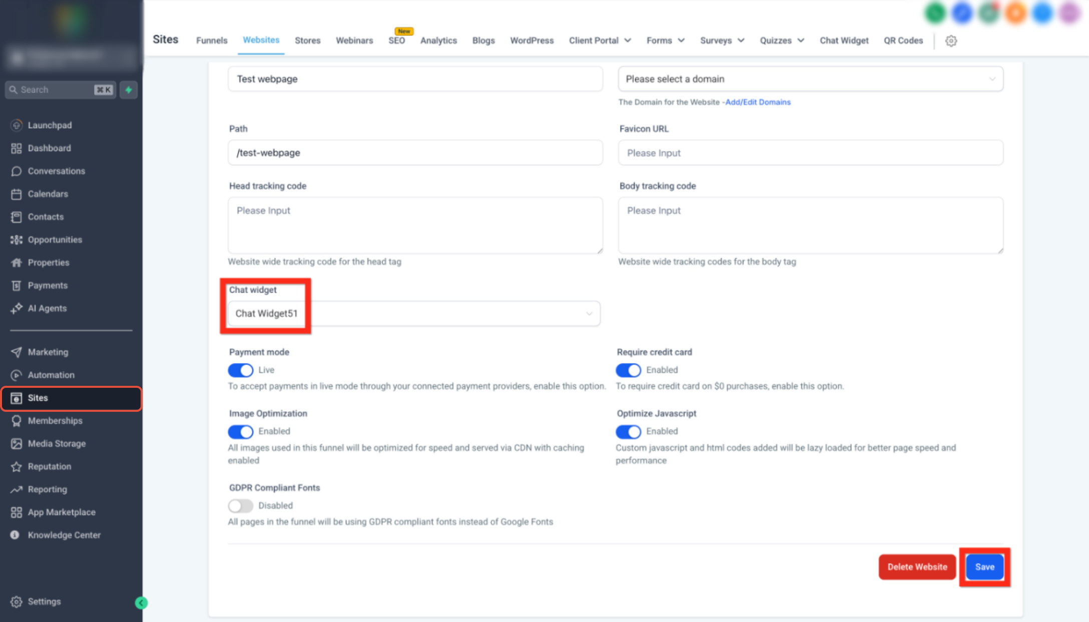 Setup Live Chat Widget – Deploy Live Chat Widget via Settings