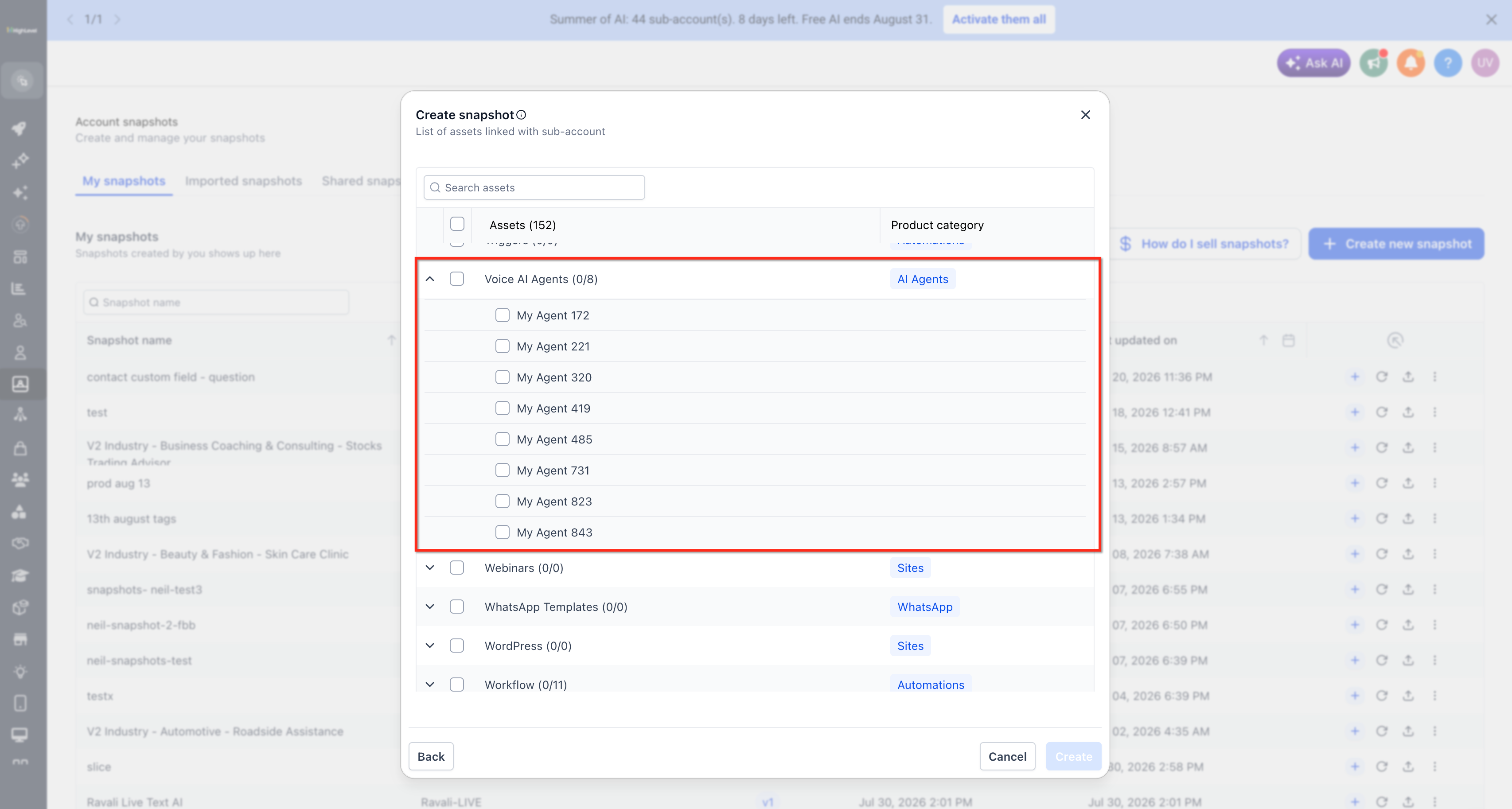 Snapshot Support for Flow-Based Voice AI Agents – Voice AI Assets in Snapshots