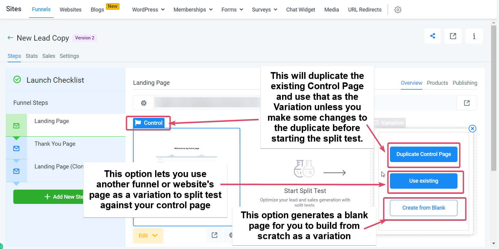 Split Testing in Funnels – How to Create a Split Test in Funnels