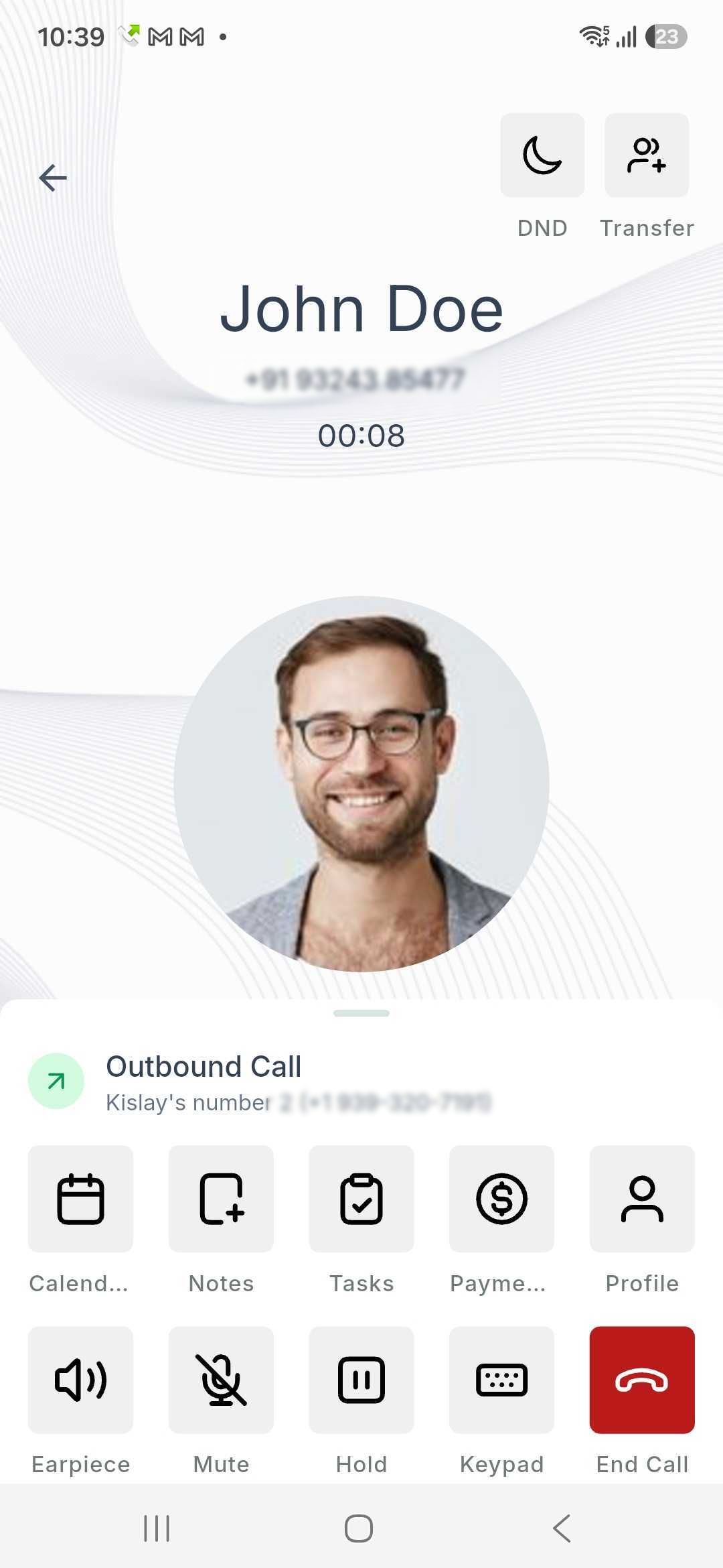 Transfer Calls to Staff Without a Personal Phone Number – Step 2: Tap the Transfer Button