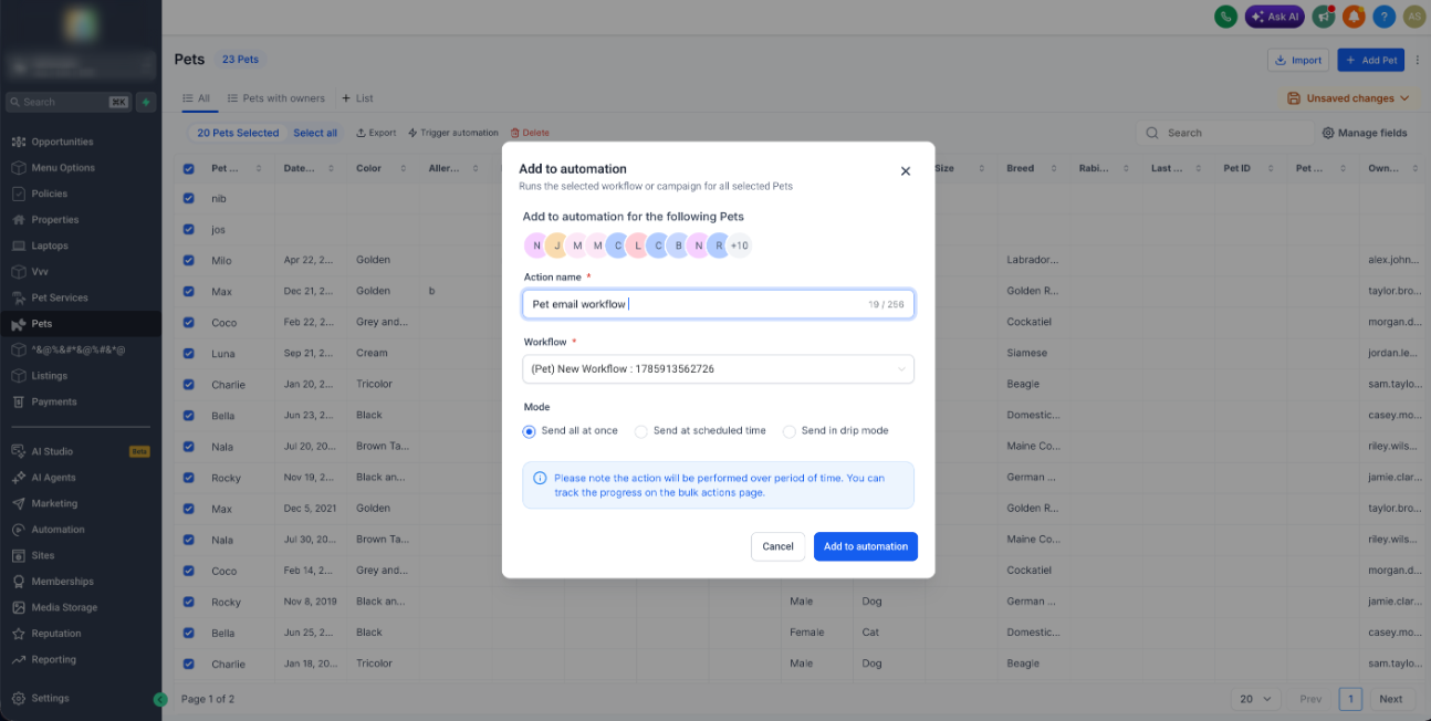 Trigger Automations in Bulk for Companies and Custom Objects – Step 3: Select the Workflow