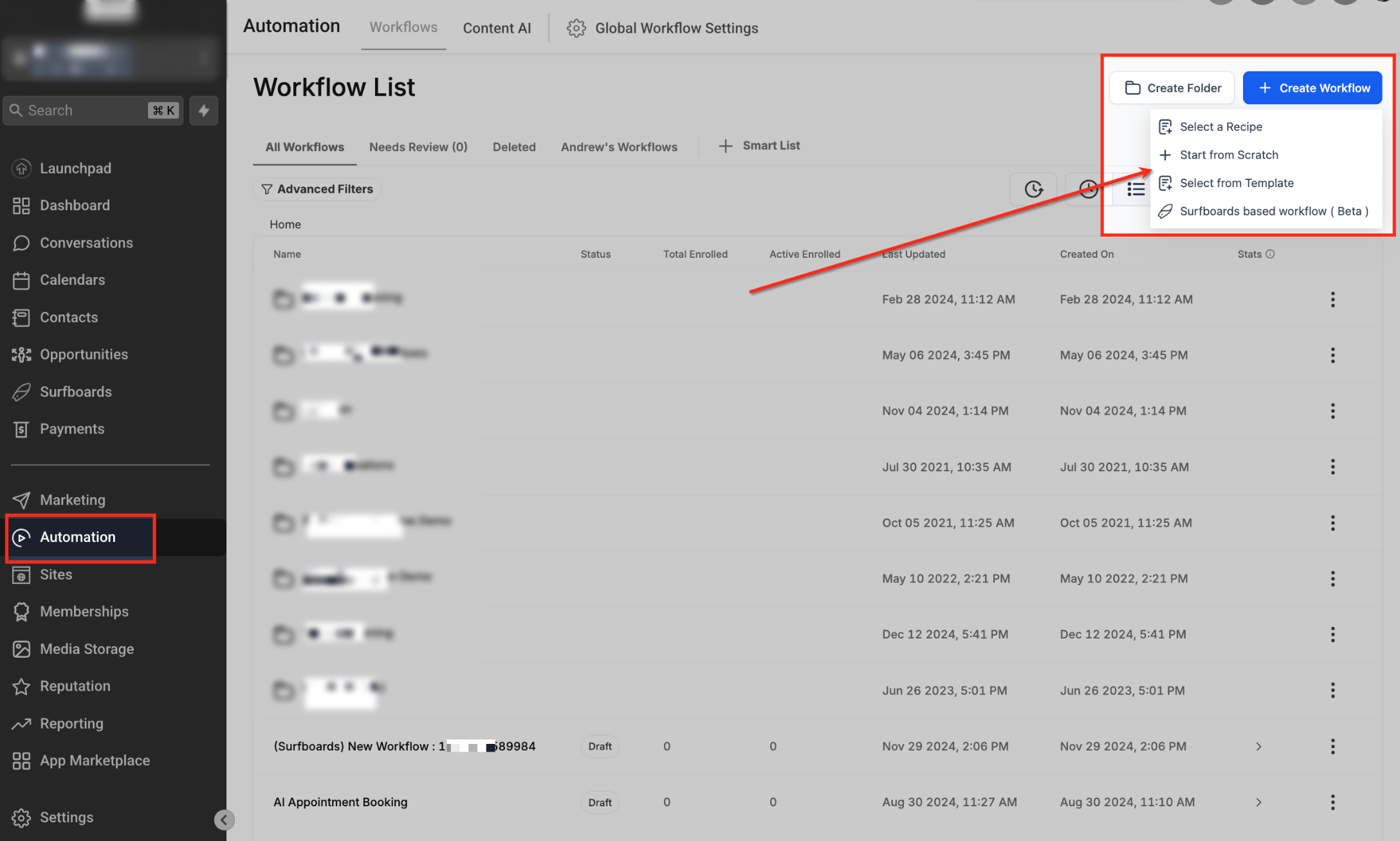 Workflow Trigger – Call Details – Step 1: Open or Create a Workflow