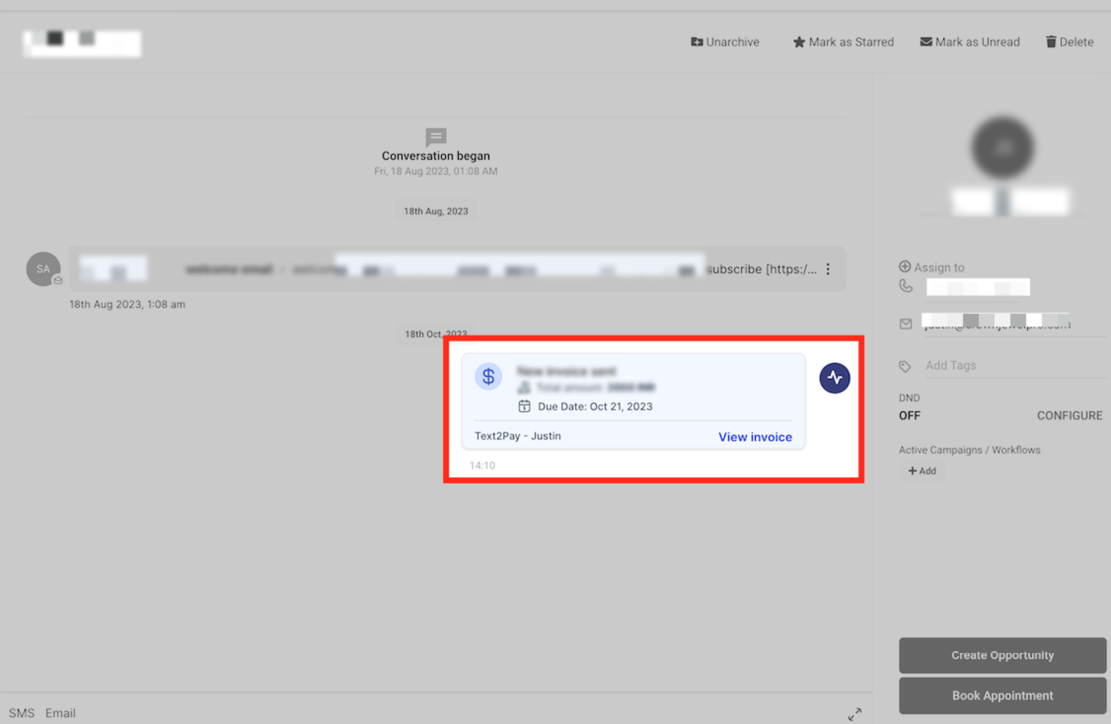 Activity Cards in Conversations – 4. Invoice Statuses