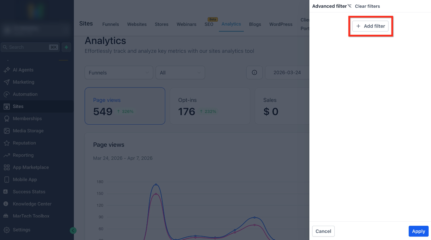 How to Use Advanced Filters in Site Analytics