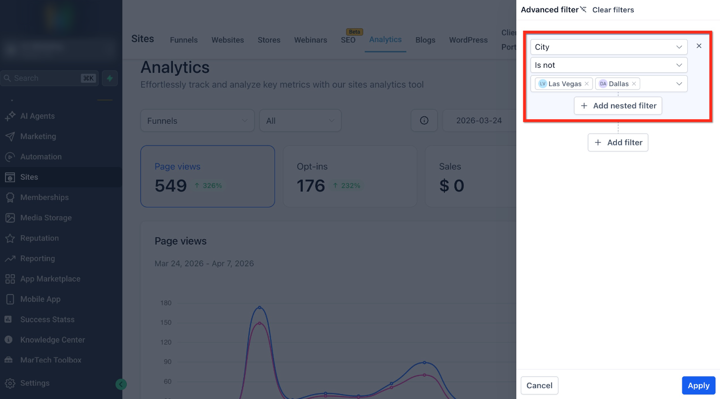 How to Use Advanced Filters in Site Analytics