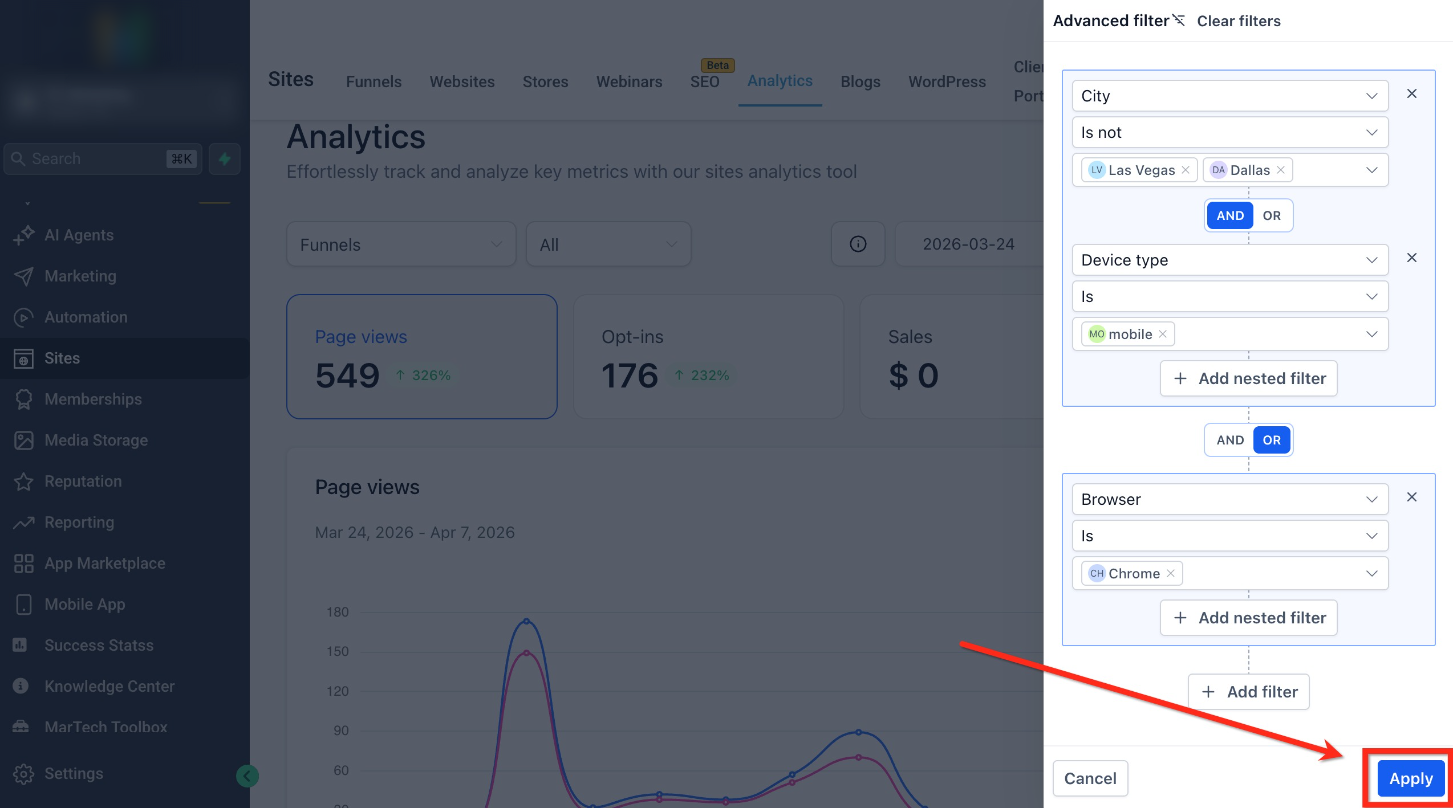 How to Use Advanced Filters in Site Analytics