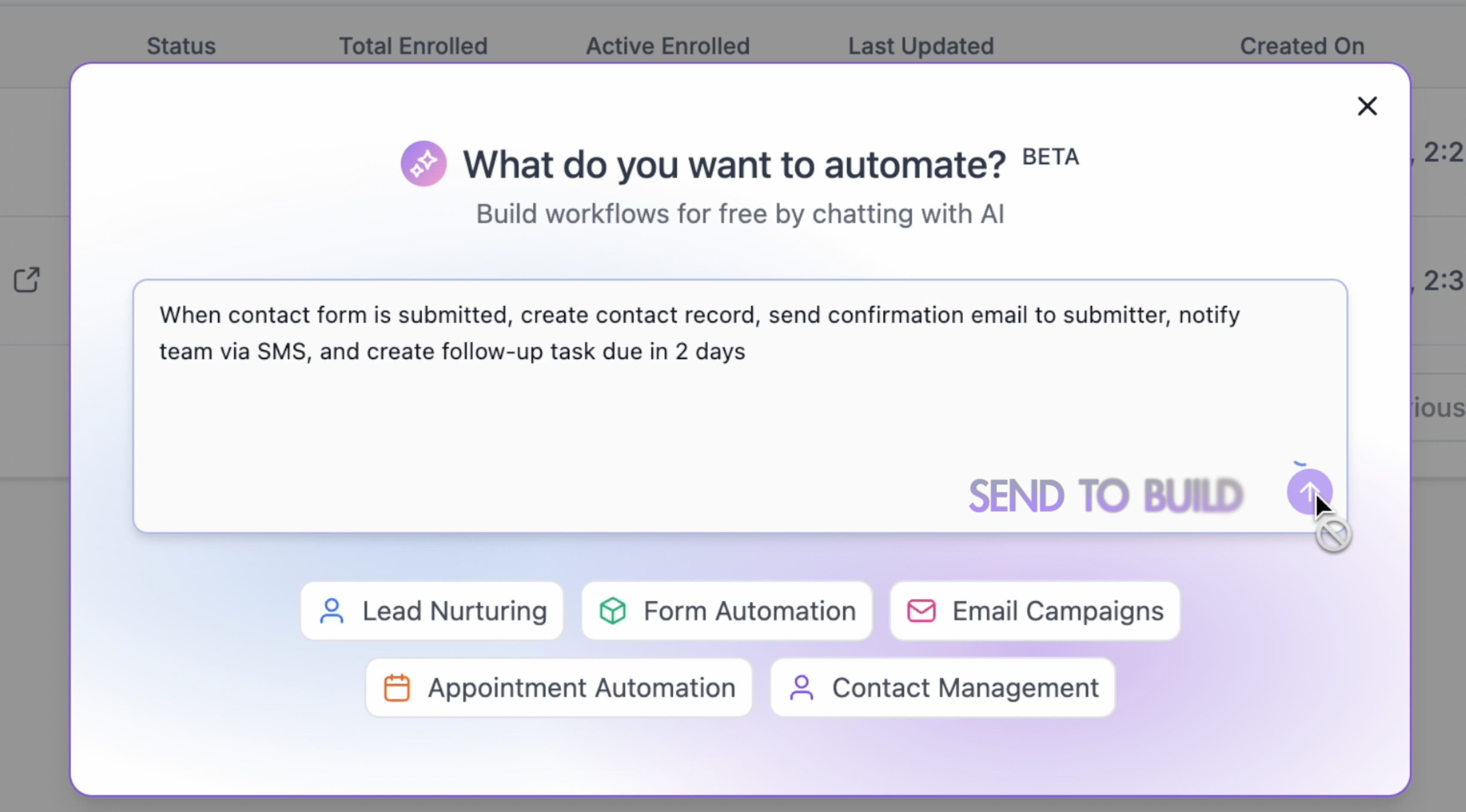 AI Tools Available in Your Account – Workflow AI prompt used to generate an automation