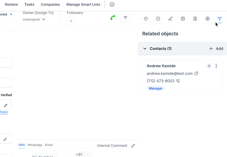 Associate Contacts Using Custom Labels – Removing an association from a contact record