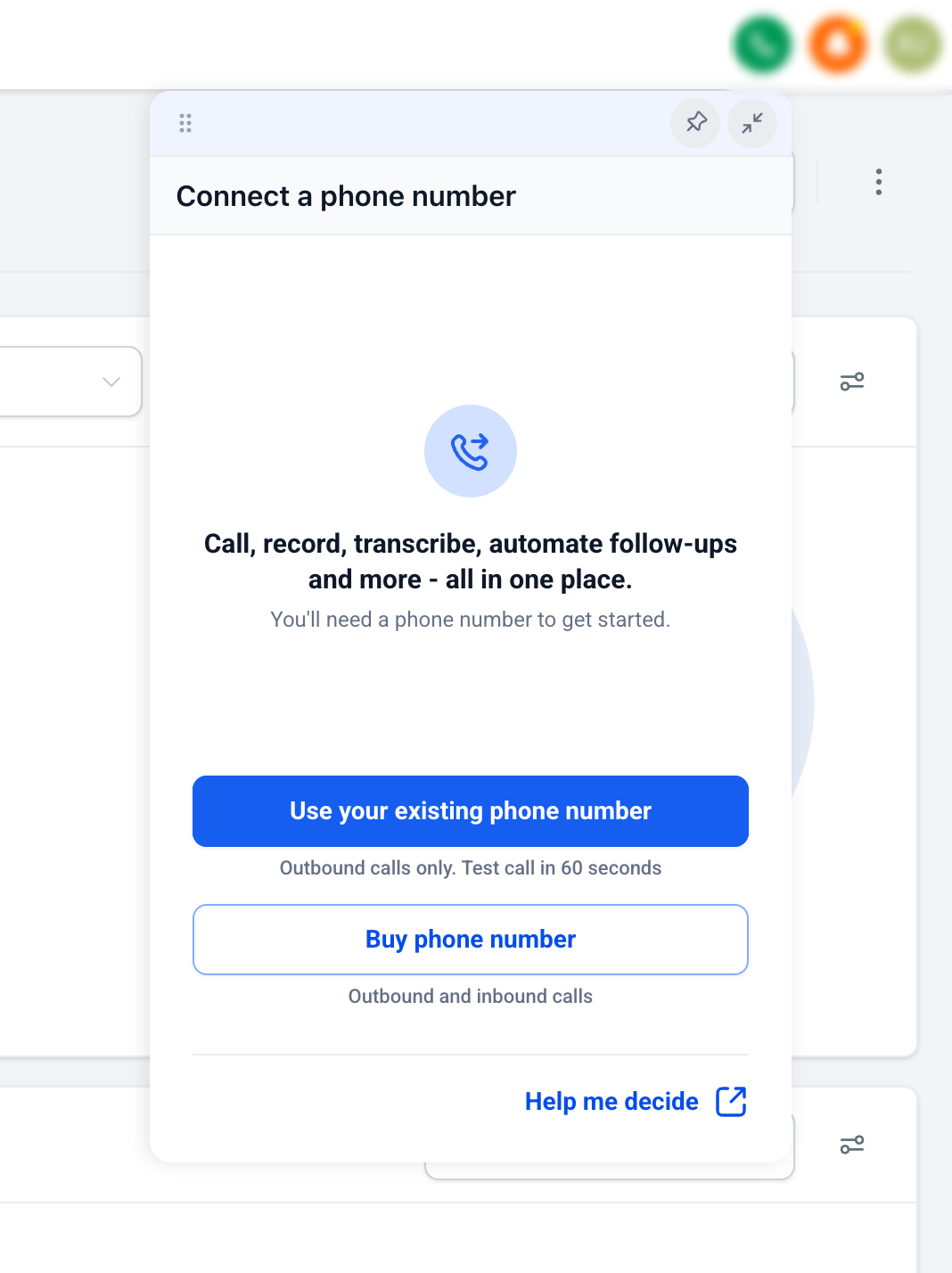 Choosing between using your existing phone number vs buying a new phone number – At a glance