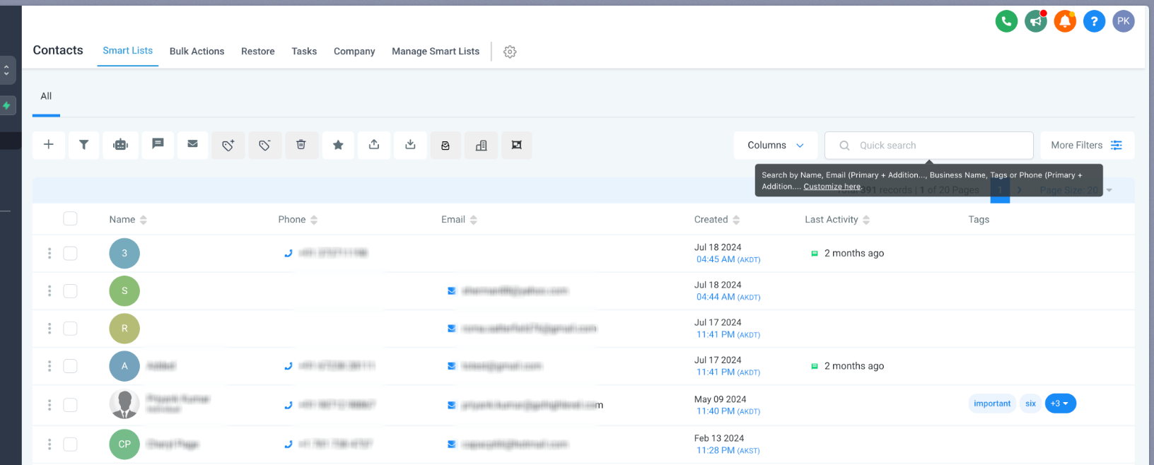 Configuring Searchable Fields for Objects – For Contacts, that includes: