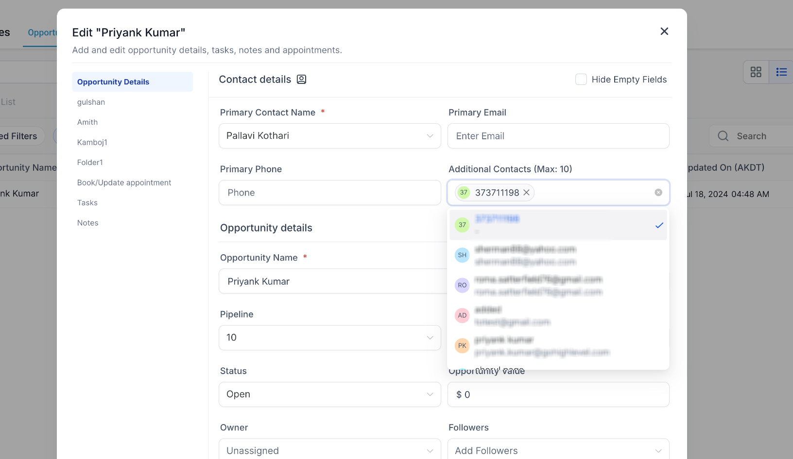 Configuring Searchable Fields for Objects – For Contacts, that includes: