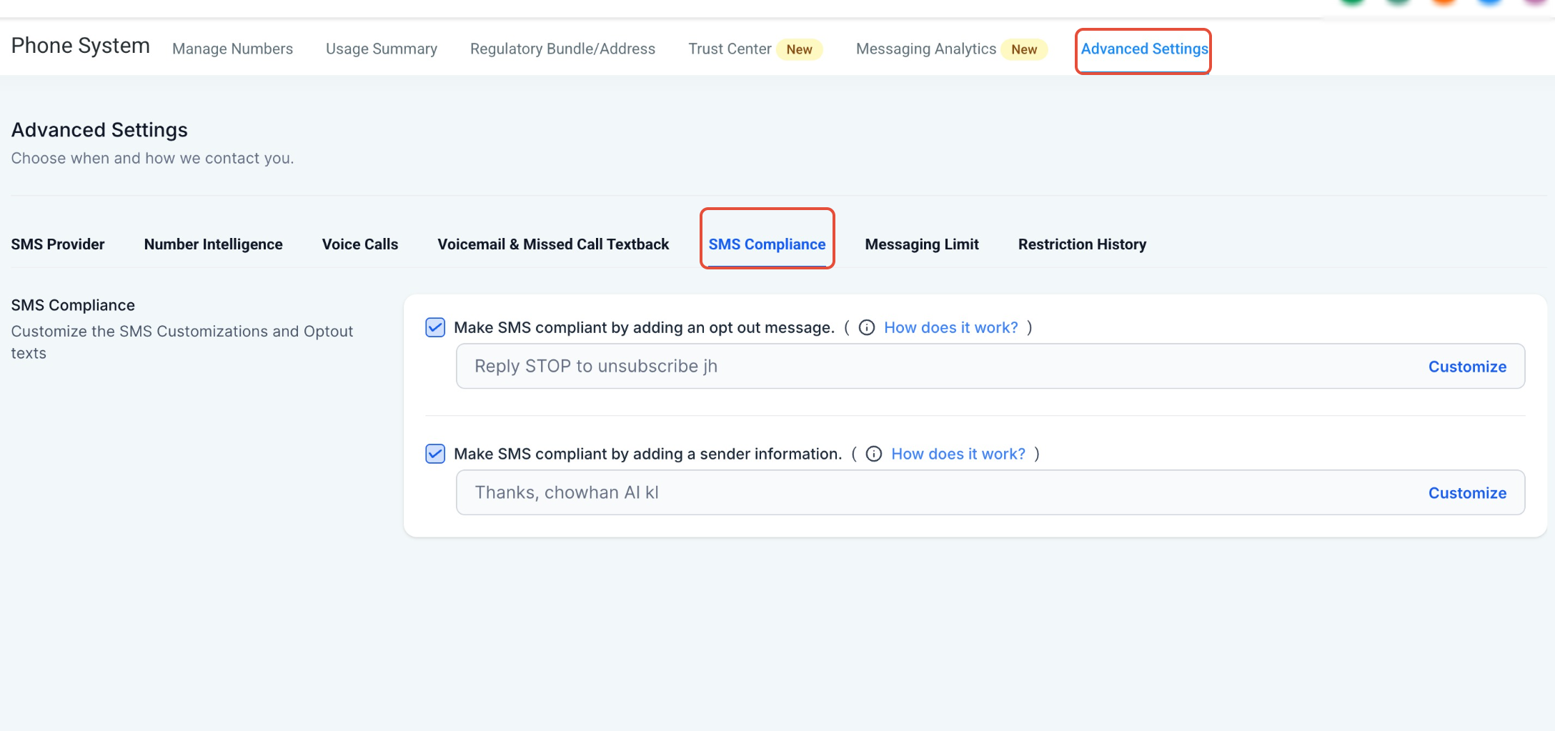 Configuring Sender ID and Opt-Out Language for SMS Compliance – Visual Reference