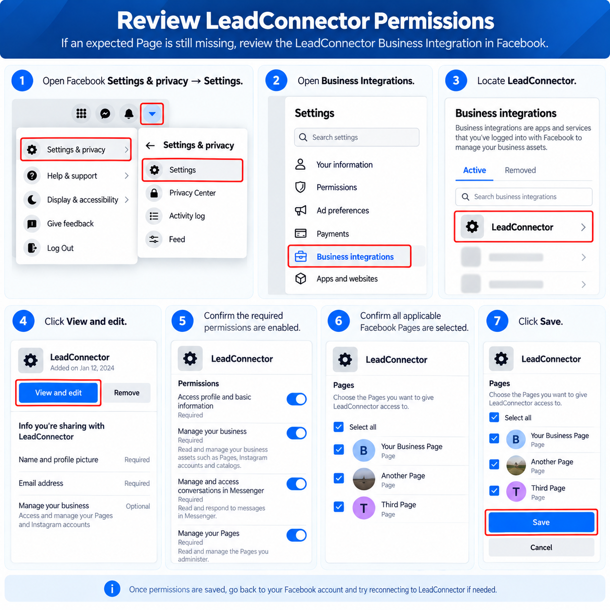 Connecting Facebook Business Account to Ad Manager – Review LeadConnector Permissions