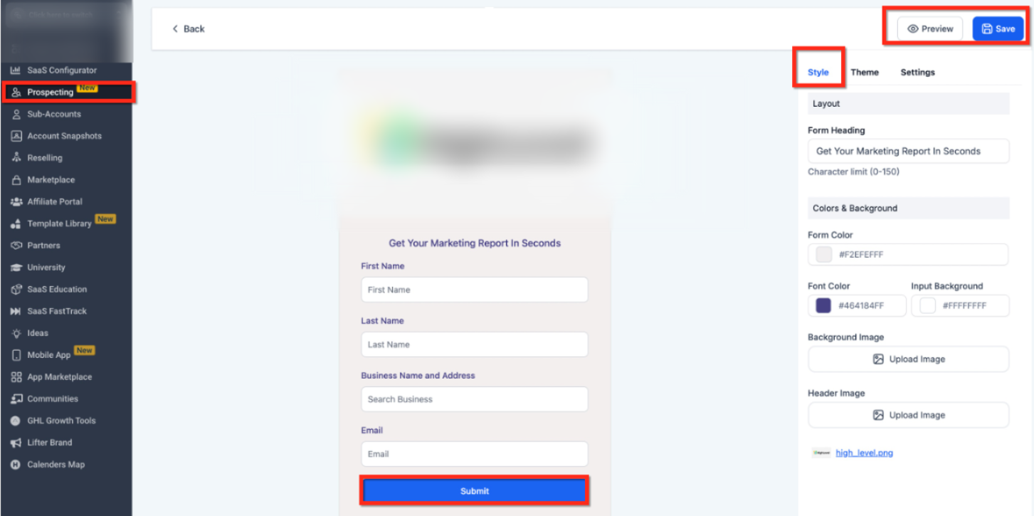 Create and Embed a Prospecting Widget to Capture Website Leads – Create a Prospecting Widget