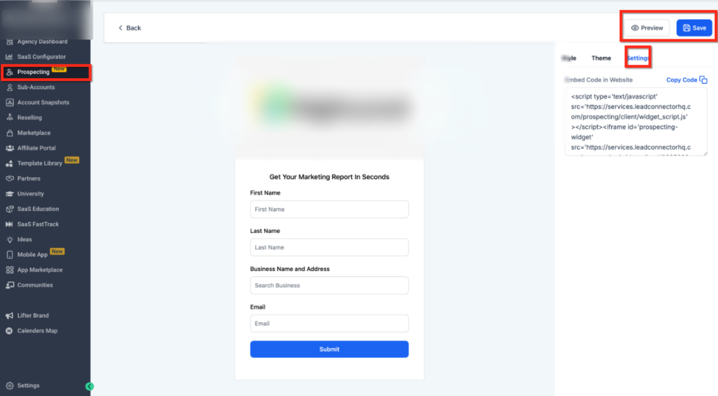 Create and Embed a Prospecting Widget to Capture Website Leads – Light and Dark Theme Options