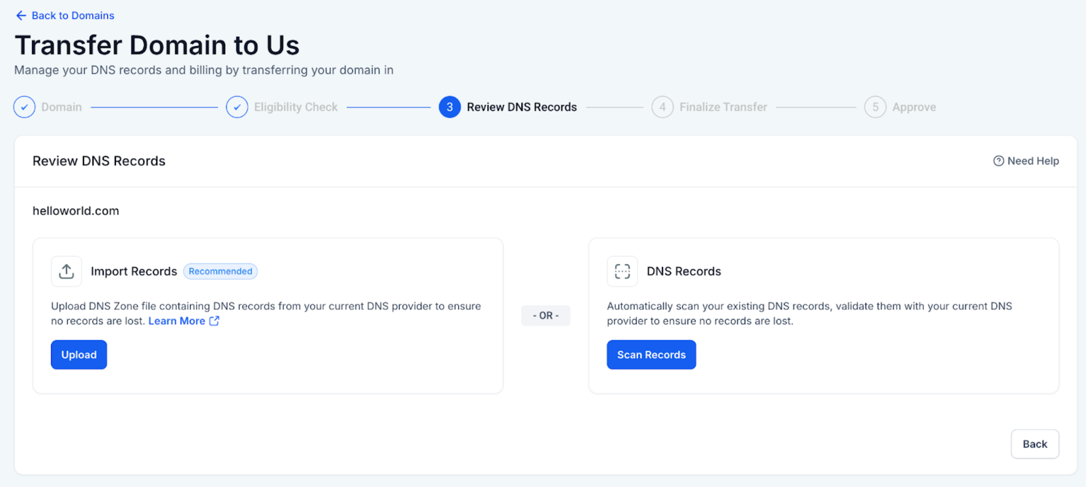 Domain Transfer In – Review DNS Records – Overview: Review DNS records
