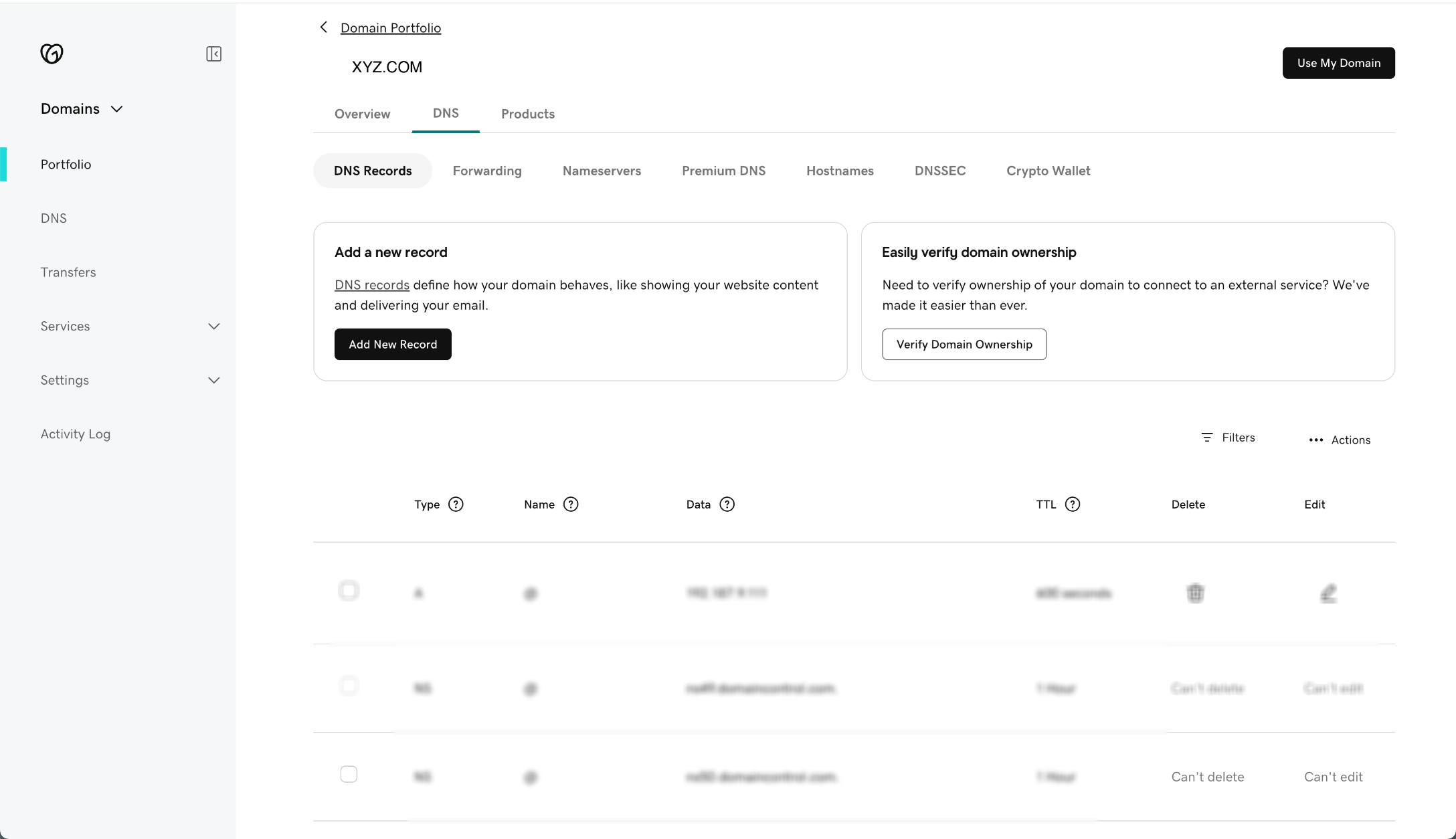 Domain Transfer In – Review DNS Records – Step 2: Reviewing DNS Records