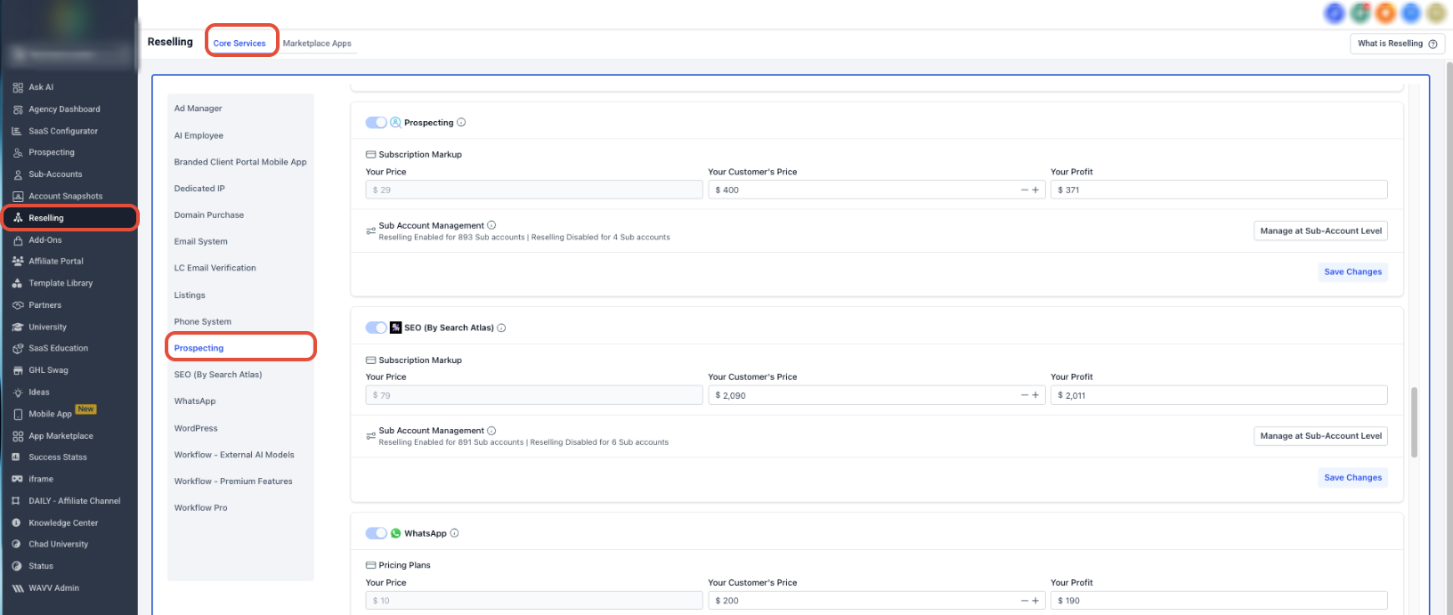 Enable Prospecting Access for Accounts: Complete Setup Guide – Access Reselling Settings