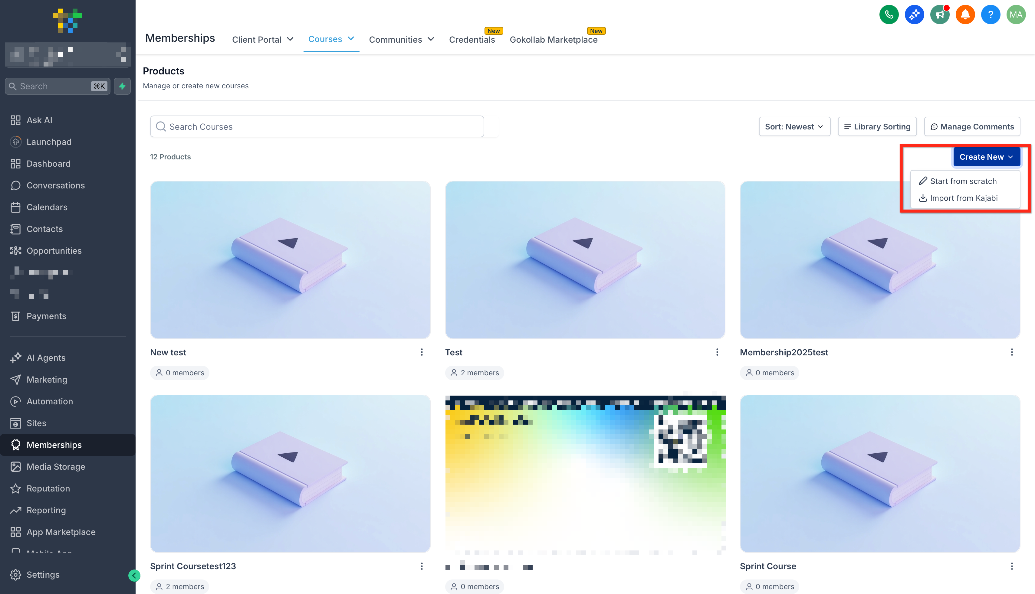 Getting Started – Launch a Course – Create a Course