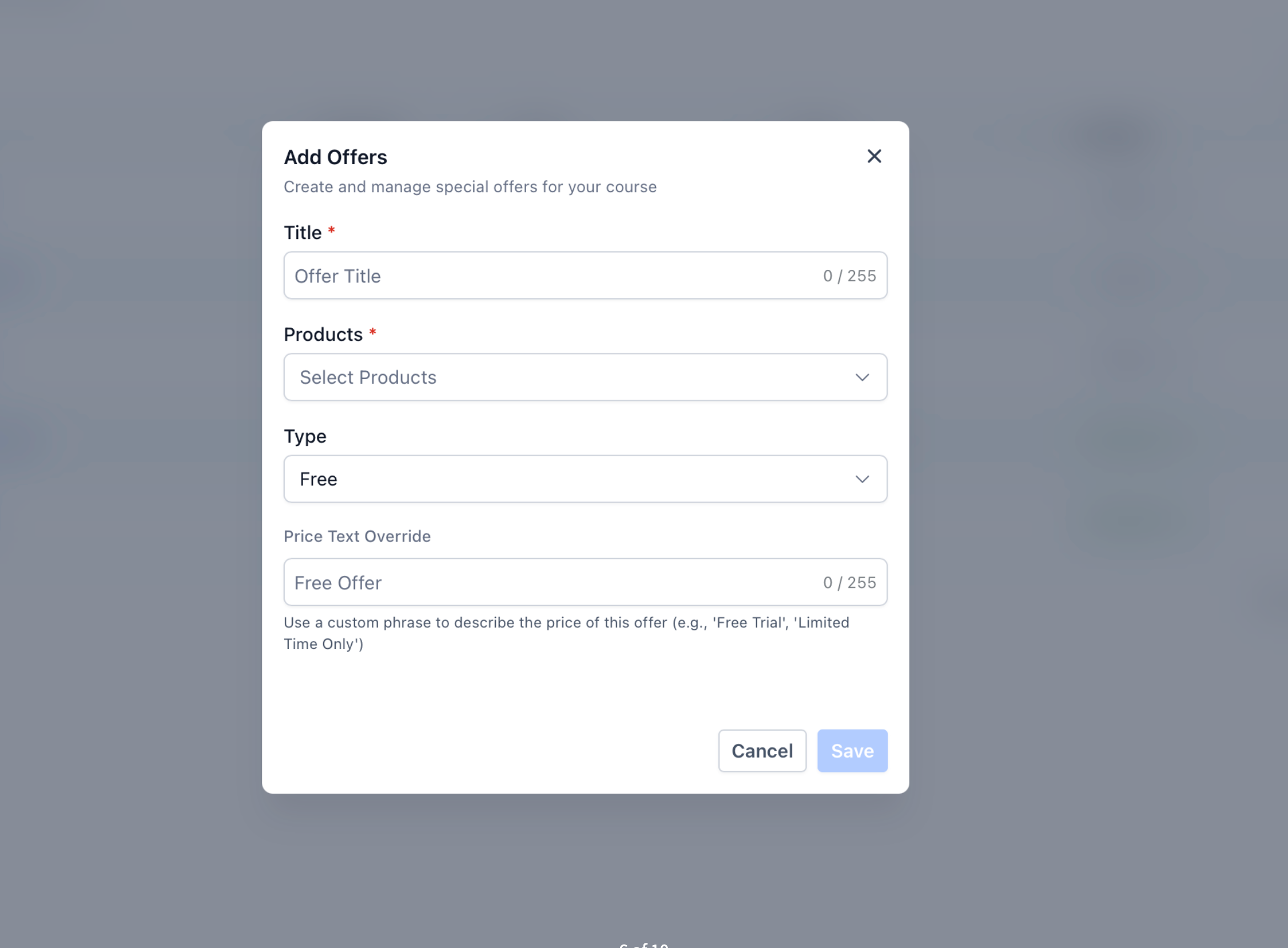 Getting Started – Launch a Course – Create an Offer