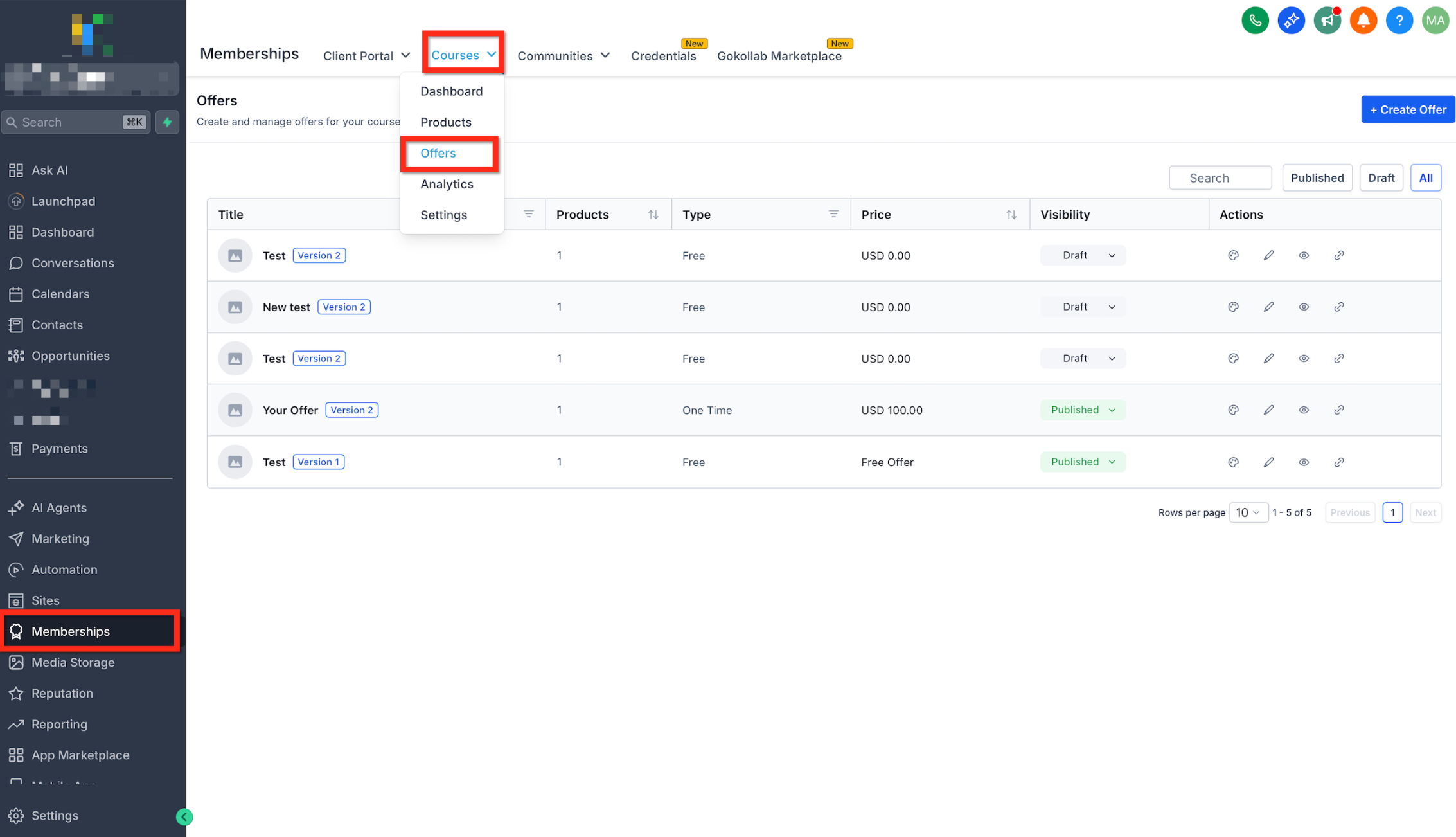 Getting Started – Launch a Course – Sell Offer