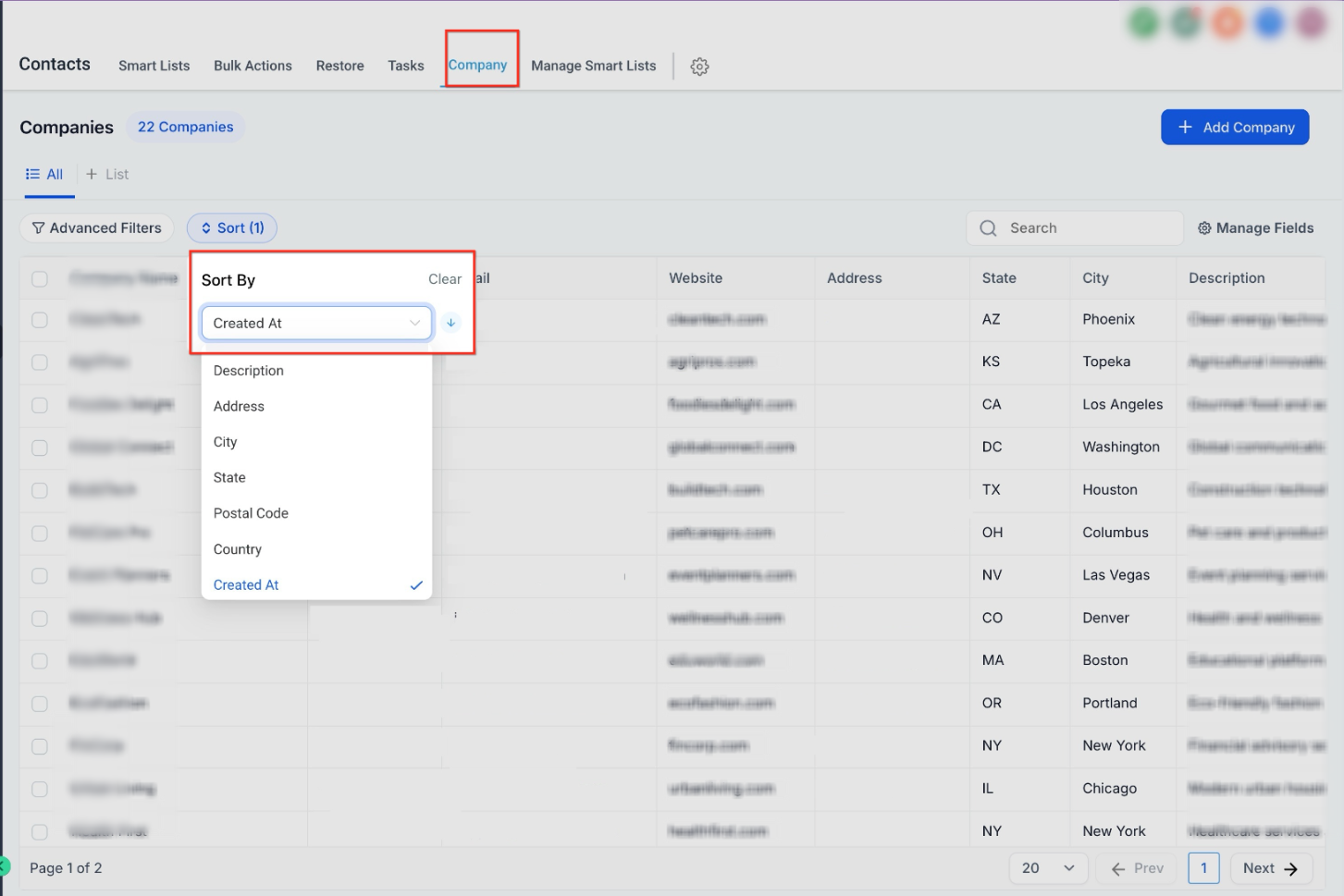 Getting Started with Companies Feature – Apply Filters