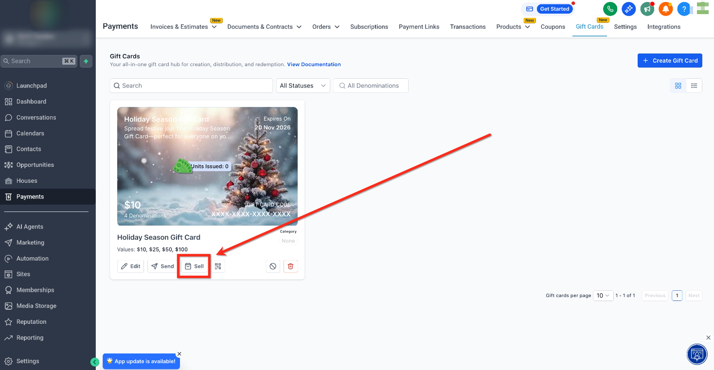 Getting Started with Gift Cards – Step 2: Choose a Gift Card