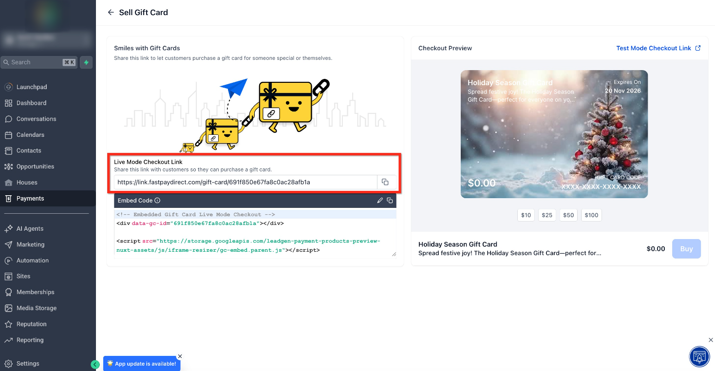 Getting Started with Gift Cards – Step 3: Share the Dedicated Checkout