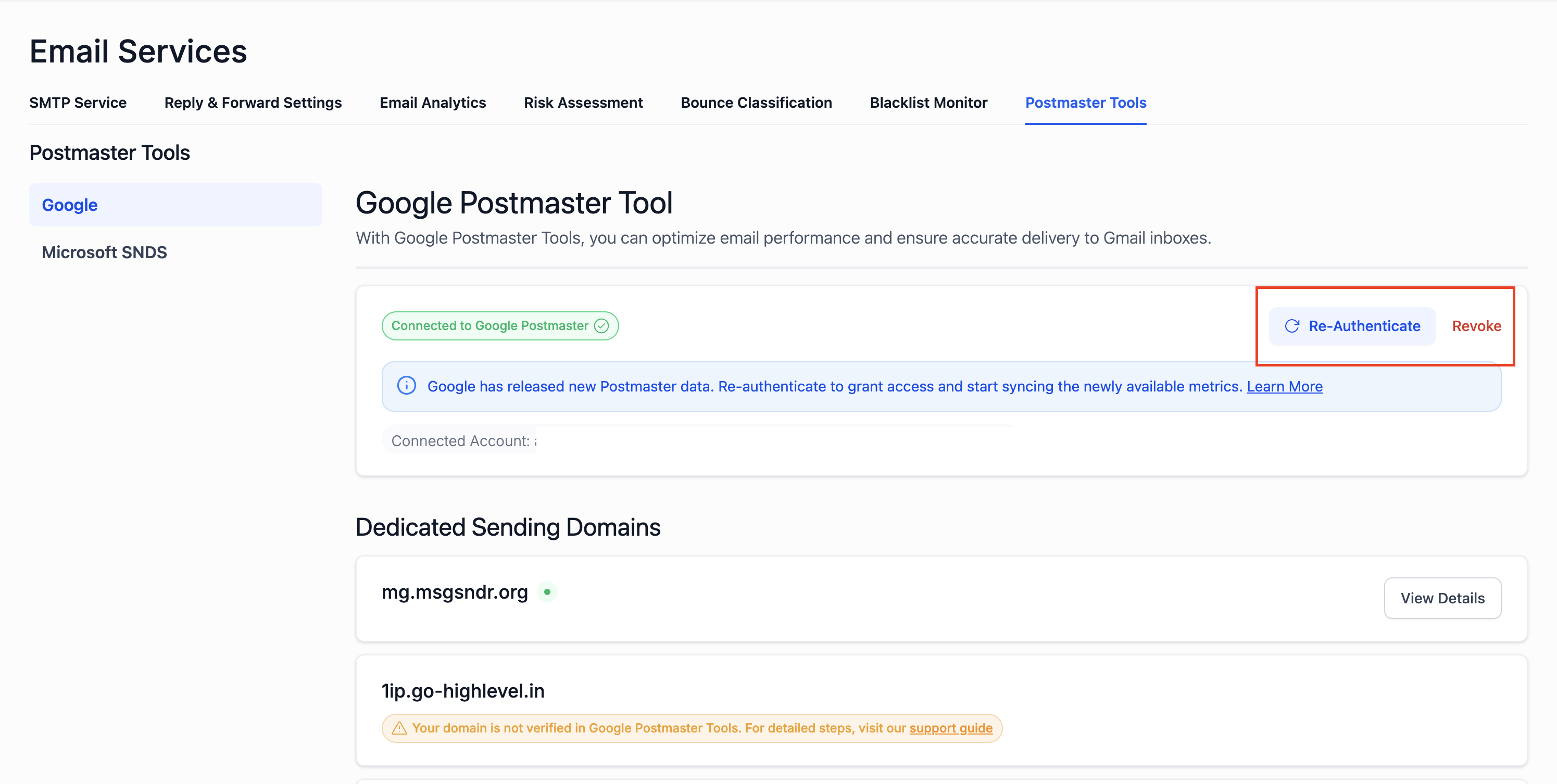 Google Postmaster Tools – Reauthentication & Migrate to Postmaster Tools API v2