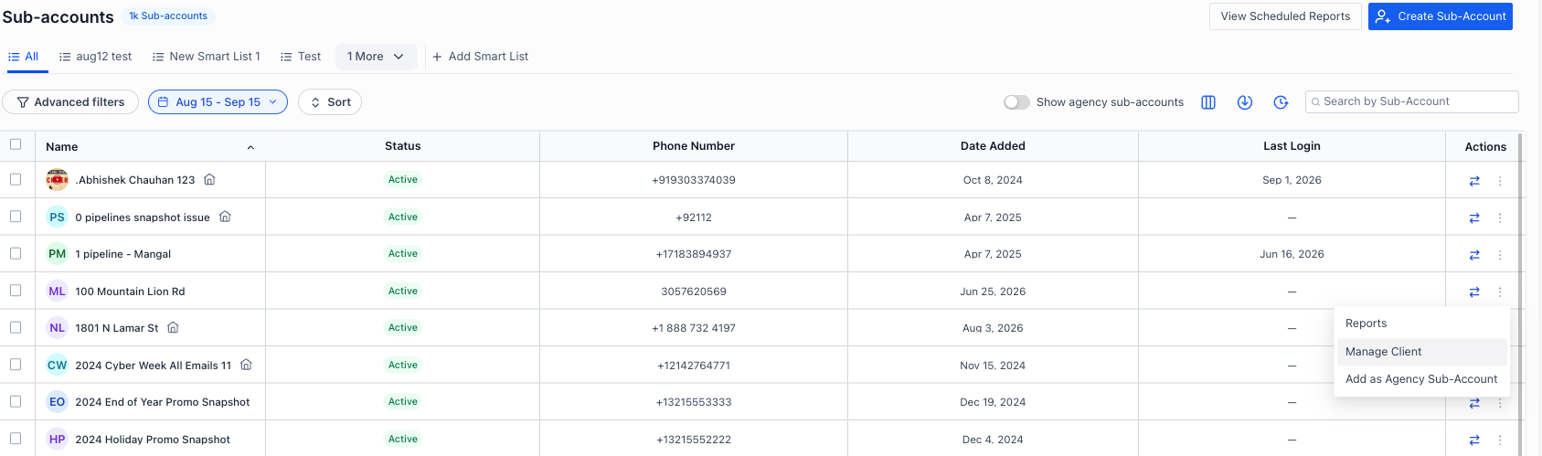 Hair Salon Snapshot – Option B: Load the Snapshot into an Existing Sub-Account