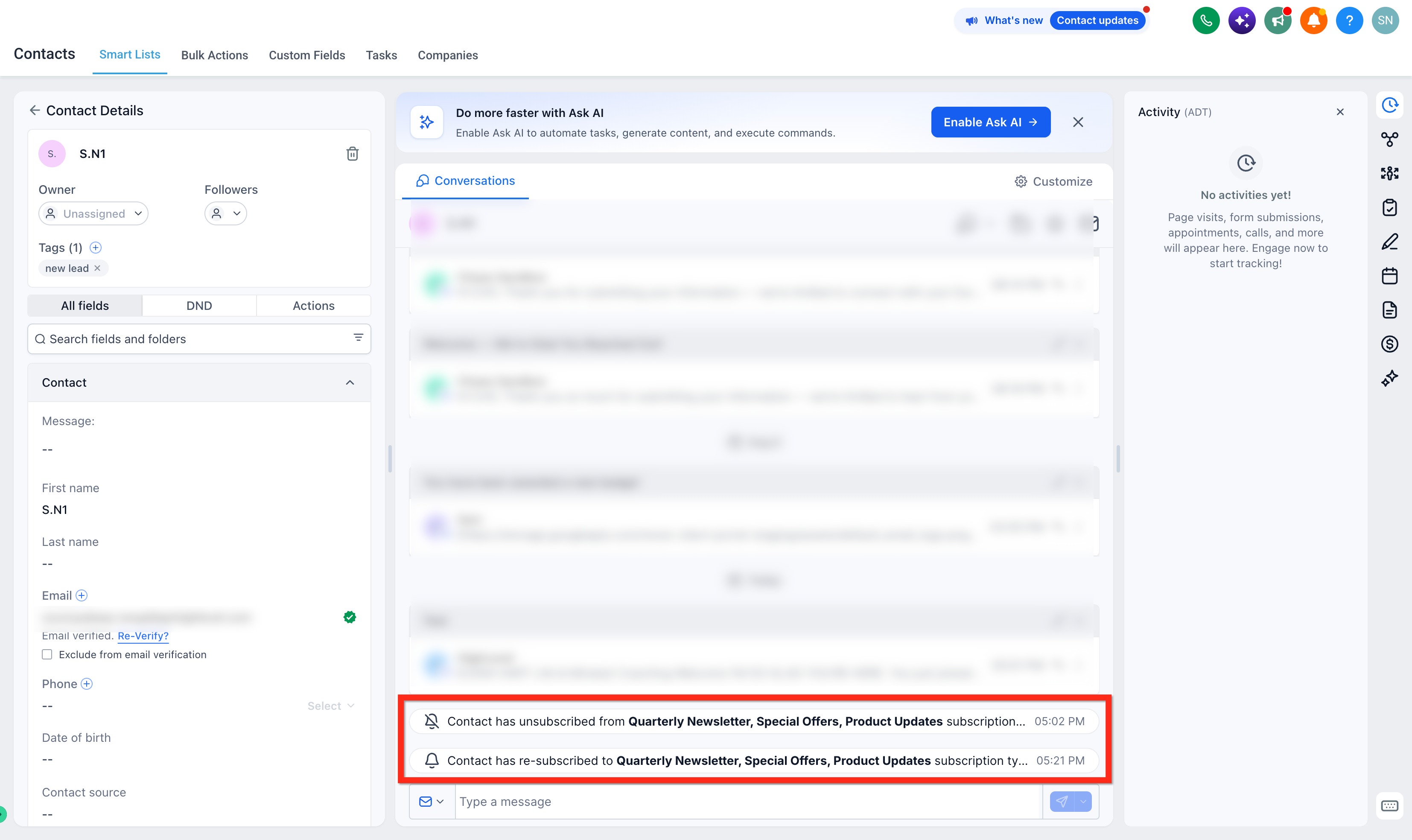 How Recipients Can Resubscribe to an Email List – Step 5: Verify the contact record