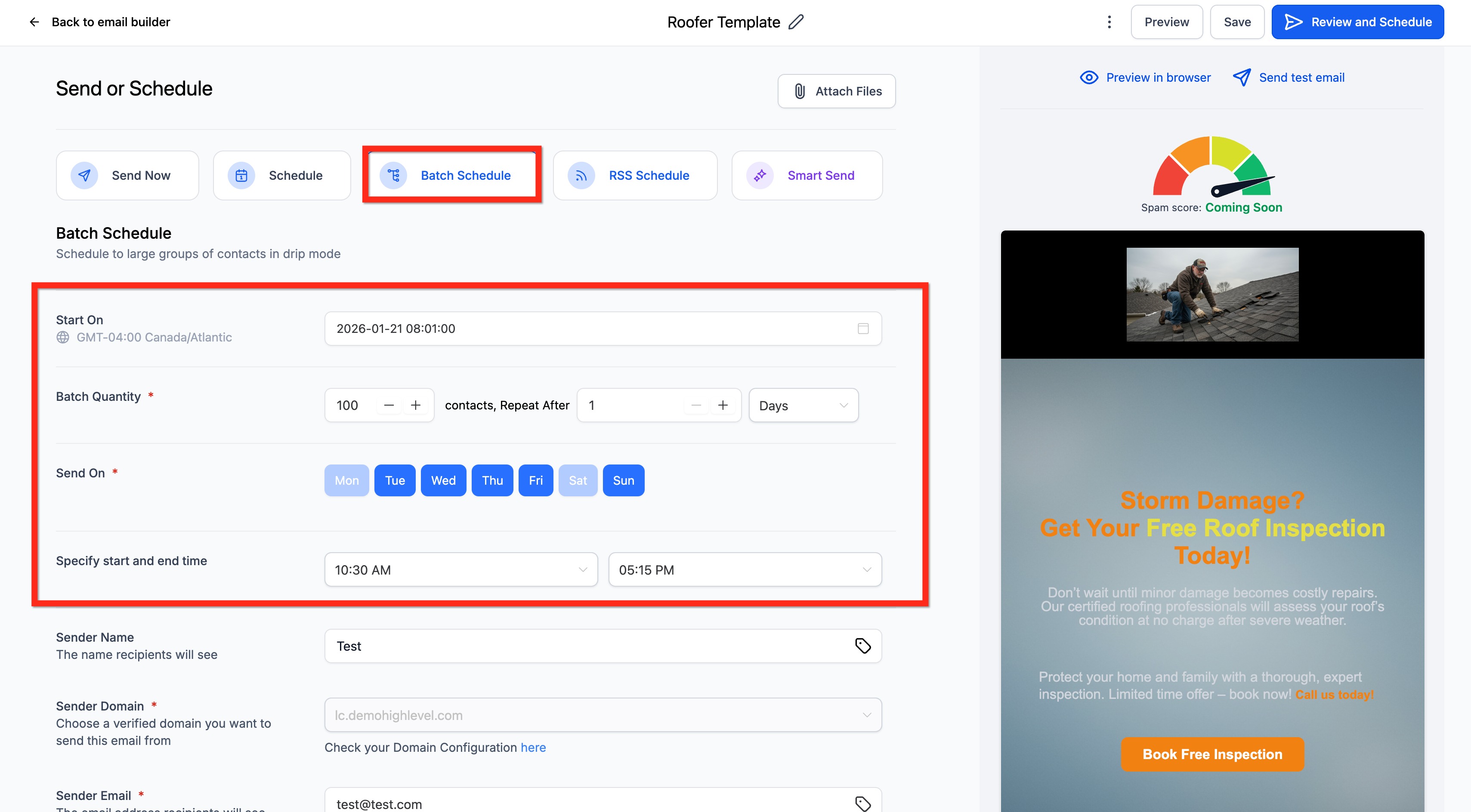How to Batch Schedule Email Campaigns – Step 3: Select delivery option (Batch Schedule)
