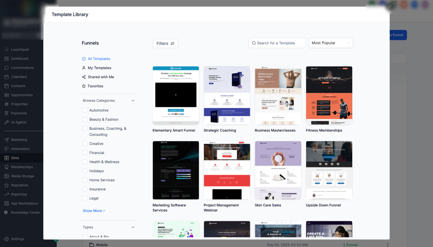 How to Create a Funnel Using Templates, Forms, and a Custom Domain – Start a New Funnel