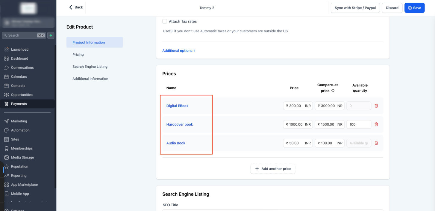 How to Deliver Digital Products for E-commerce Stores? – Click on a product variant to upload digital files: