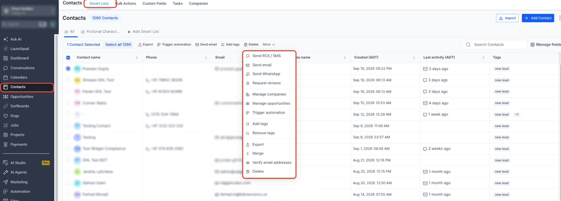 How to Manage Multiple Email Addresses for a Contact – Step 1: Select the Duplicate Contacts