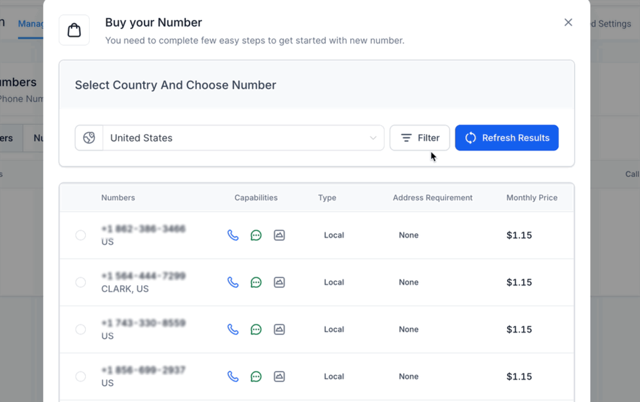 How to Purchase a Phone Number for Your Business – Search Filters