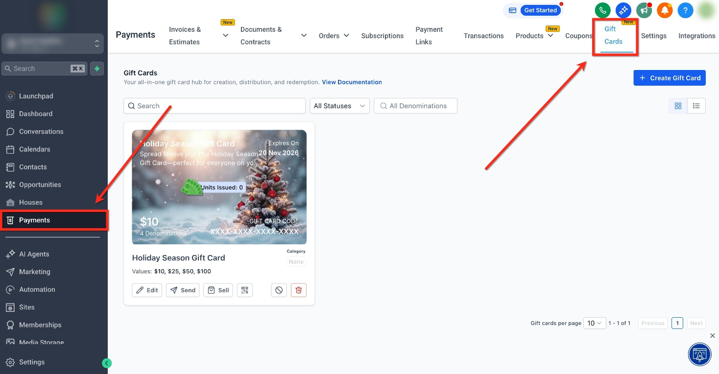 How to Sell Gift Cards – Step 1: Navigate to Gift Cards