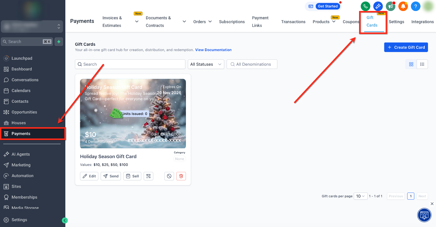 How to Sell Gift Cards – Step 1: Navigate to Gift Cards