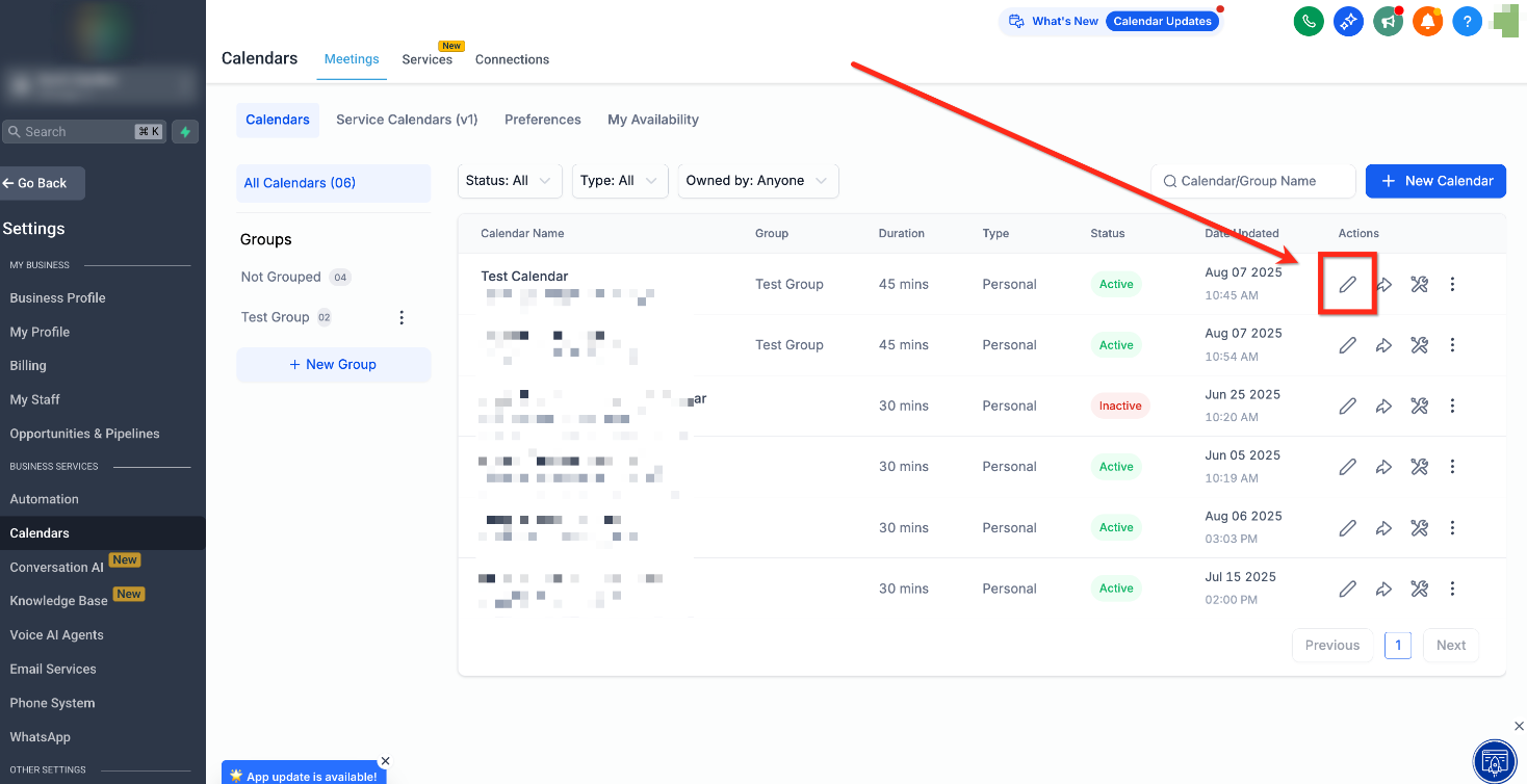 How to Sell Gift Cards – Step 1: Open Calendar Settings