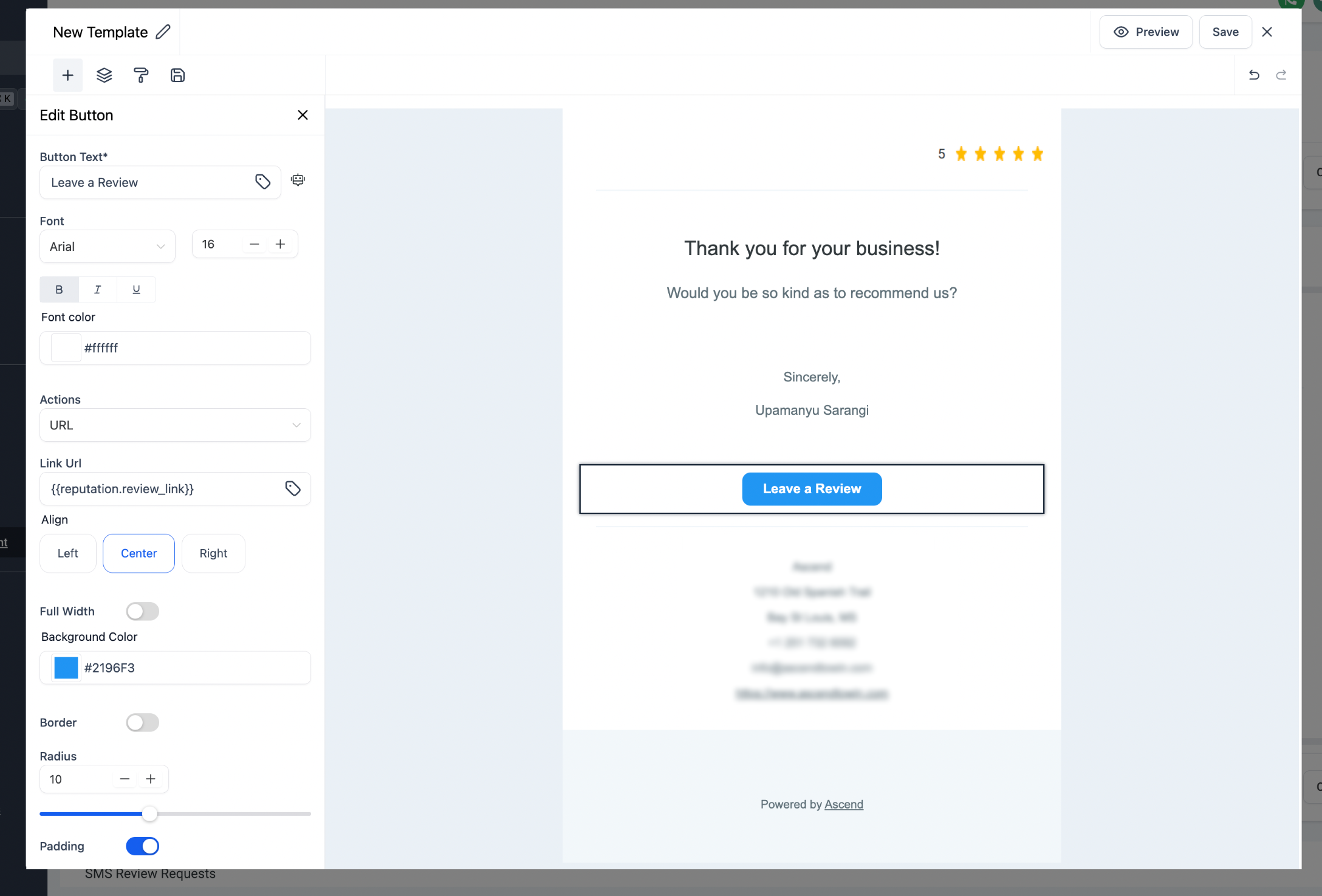 How to Set Up a Review Link in Your Review Request Email – Alternatively you can also go to the Email Review Requests section of Settings tab. Open Email Builder -> Add…